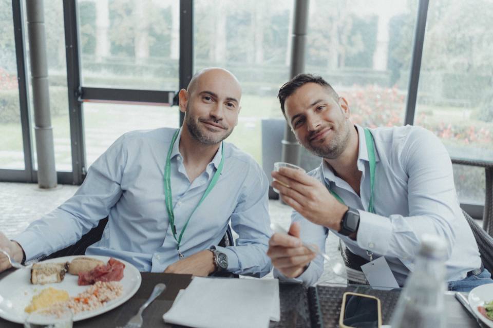 Networking at the table during dinner